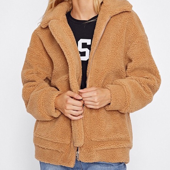 Jackets & Blazers - Shein camel teddy coat